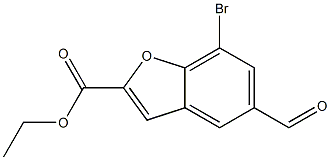 7-溴-5-甲酰基苯并呋喃-2-甲酸乙酯 结构式