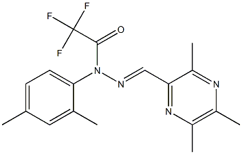(E)-N-(2,4-dimethylphenyl)-2,2,2-trifluoro-N'-((3,5,6-trimethylpyrazin-2-yl)methylene)acetohydrazide 结构式