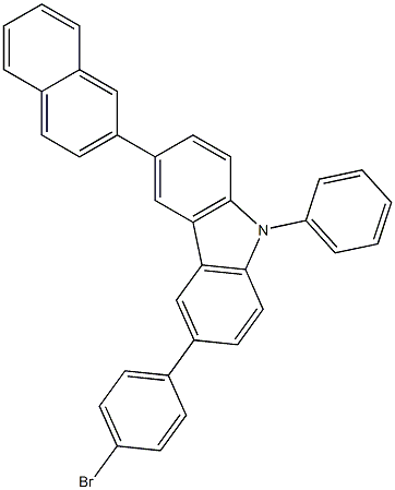 3-(4-溴苯基)-6-(萘-2-基)-9-苯基-9H-咔唑 结构式