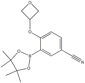 4-(氧杂环丁烷-3-基氧基)-3-(4,4,5,5-四甲基-1,3,2-二氧硼杂环戊烷-2-基)苄腈 结构式