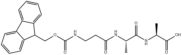 (2S)-2-[(2S)-2-[3-({[(9H-FLUOREN-9-YL)METHOXY]CARBONYL}AMINO)PROPANAMIDO]PROPANAMIDO]PROPANOIC ACID 结构式