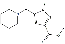 1-Methyl-5-piperidin-1-ylmethyl-1H-pyrazole-3-carboxylic acid methyl ester 结构式