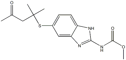 Methyl (5-((2-methyl-4-oxopentan-2-yl)thio)-1H-benzo[d]imidazol-2-yl)carbamate 结构式