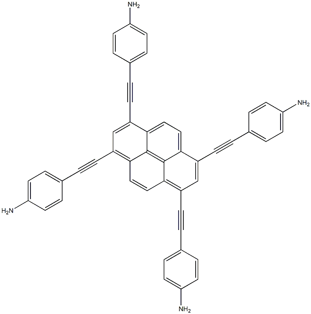 1,3,6,8-四((4-氨基苯基)乙炔基)芘 结构式