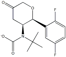 叔丁基-[(2R,3S)-2-(2,5-二氟苯基)-5-氧-四氢-2H-吡喃]-3-氨基甲酸酯 结构式