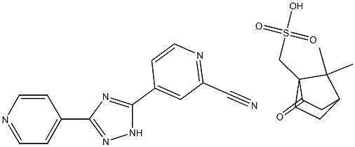 5-(2-氰基-4-吡啶基)-3-(4-吡啶基)-1,2,4-三唑樟脑磺酸盐 结构式