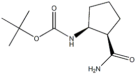 顺式-2-N-BOC-环戊烷甲酰胺 结构式