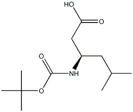 (R)-3-叔丁氧基羰基氨基-5-甲基己酸 结构式