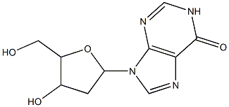 9-[4-HYDROXY-5-(HYDROXYMETHYL)OXOLAN-2-YL]-1H-PURIN-6-ONE 结构式