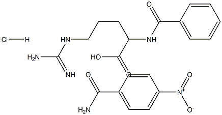 N-苯甲酰-DL-精氨酸对硝基苯酰胺盐酸盐 结构式
