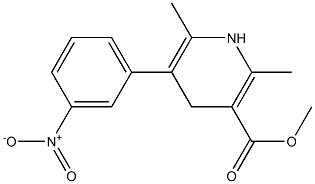 5-甲酸甲酯-2,6-二甲基-4-(3-硝基苯基)-1,4-二氢吡啶-3-甲酸 结构式