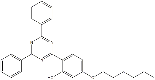 2-(4,6-二苯基-1,3,5-三嗪-2-基)-5-已氧基-苯酚 结构式