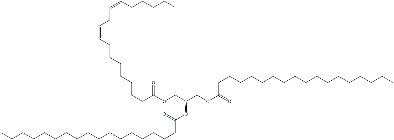 1,2-dioctadecanoyl-3-(9Z,12Z-octadecadienoyl)-sn-glycerol 结构式