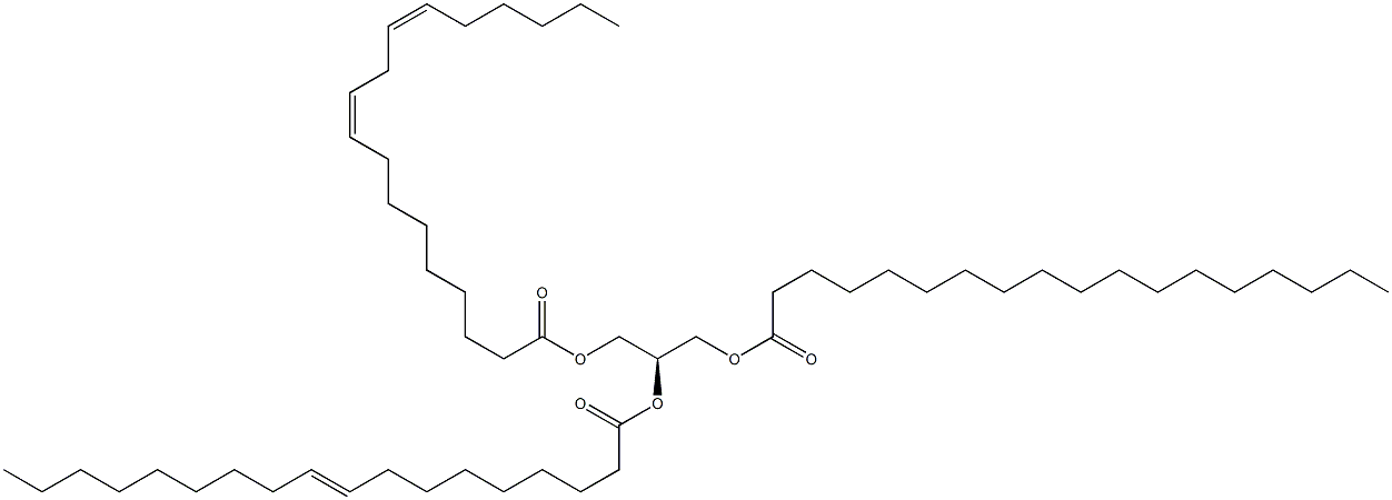 1-octadecanoyl-2-(9Z-octadecenoyl)-3-(9Z,12Z-octadecadienoyl)-sn-glycerol 结构式