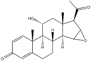 11ALPHA-HYDROXY-15,16-EPOXYPREGN-1,4-DIEN-3,20-DIONE 结构式