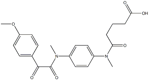 5-((4-(((4-methoxyphenyl)-oxoacetyl) methylamino)phenyl)methylamino)-5-oxopentanoic acid 结构式