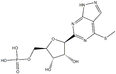 1(beta)-ribofuranosyl-4-(methylmercapto)pyrazolo(3,4-d)pyrimidine 5'-monophosphate 结构式