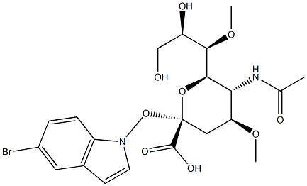 5-bromoindolyl-4,7-di-O-methyl-N-acetylneuraminic acid 结构式