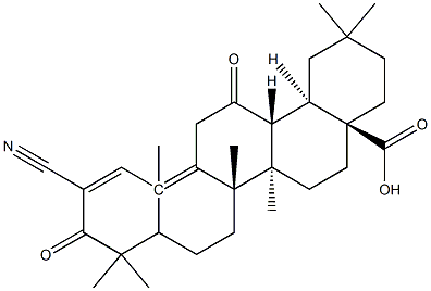 2-cyano-3,12-dioxoolean-1,9-dien-28-oic acid 结构式