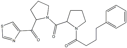 4-((1-((1-(4-phenylbutanoyl)-2-pyrrolidinyl)carbonyl)-2-pyrrolidinyl)carbonyl)thiazole 结构式