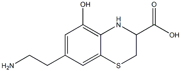 7-(2-aminoethyl)-3,4-dihydro-5-hydroxy-2H-1,4-benzothiazine-3-carboxylic acid 结构式