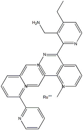 (4,4'-diethylaminomethyl-2,2'-bipyridine)bis(2,2'-bipyridine)ruthenium(II) 结构式