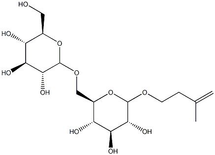 3-methylbut-3-enyl 6-O-glucopyranosylglucopyranoside 结构式