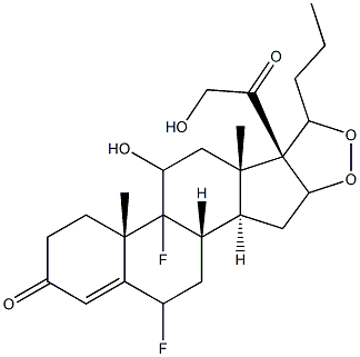 6,9-difluoro-11,21-dihydroxy-16,17-propylmethylenedioxypregn-4-ene-3,20-dione 结构式