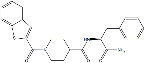1-(2-benzothienylcarbonyl)piperidin-4-ylcarbonyl-phenylalaninamide 结构式
