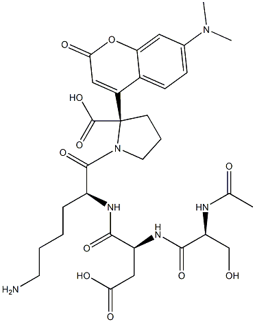 (7-(dimethylamino)-2-oxobenzopyran-4-yl)acetyl-seryl-aspartyl-lysyl-proline 结构式