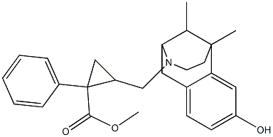 6,11-dimethyl-1,2,3,4,5,6-hexahydro-3-((2'-(methoxycarbonyl)-2'-phenylcyclopropyl)methyl)-2,6-methano-3-benzazocin-8-ol 结构式