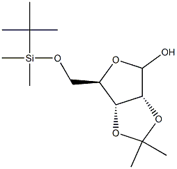 5-O-(tert-Butyldimethylsilyl)-2,3-O-isoproylidene-D-ribofuranose 结构式