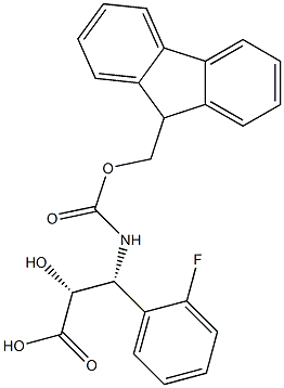 N-Fmoc-(2R,3R)-3-Amino-3-(2-fluoro-phenyl)-2-hydroxy-propanoic acid 结构式