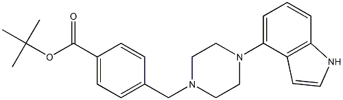 4-[4-(1H-Indol-4-yl)-piperazin-1-ylmethyl]-benzoic acid tert-butyl ester 结构式