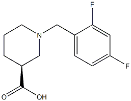(3S)-1-(2,4-difluorobenzyl)piperidine-3-carboxylic acid 结构式