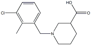1-(3-chloro-2-methylbenzyl)piperidine-3-carboxylic acid 结构式
