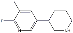 2-fluoro-3-methyl-5-piperidin-3-ylpyridine 结构式