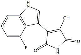 3-(4-fluoro-1H-indol-3-yl)-4-hydroxy-1H-pyrrole-2,5-dione 结构式