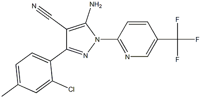 5-amino-3-(2-chloro-4-methylphenyl)-1-[5-(trifluoromethyl)pyridin-2-yl]-1H-pyrazole-4-carbonitrile 结构式