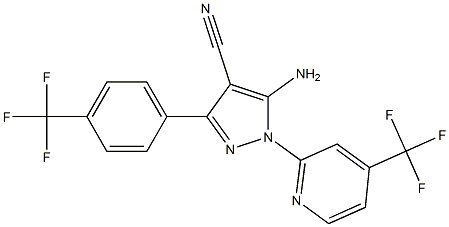 5-amino-3-[4-(trifluoromethyl)phenyl]-1-[4-(trifluoromethyl)pyridin-2-yl]-1H-pyrazole-4-carbonitrile 结构式