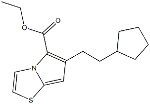 ETHYL 6-(2-CYCLOPENTYLETHYL)PYRROLO[2,1-B][1,3]THIAZOLE-5-CARBOXYLATE 结构式