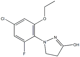 1-(4-CHLORO-6-ETHOXY-2-FLUOROPHENYL)-3-HYDROXY-4,5-DIHYDRO-1H-PYRAZOLE 结构式