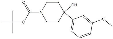 4-HYDROXY-4-(3-METHYLSULFANYLPHENYL)-PIPERIDIN-1-CRBOXYLIC ACID TERT-BUTYL ESTER 结构式