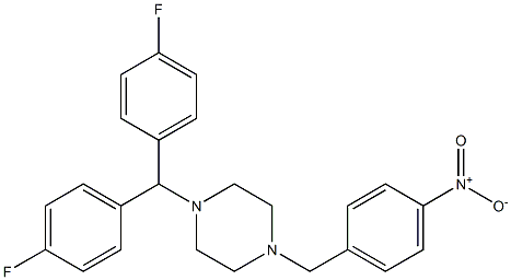 1-[BIS(4-FLUOROPHENYL)METHYL]-4-(4-NITROBENZYL)PIPERAZINE, 95+% 结构式