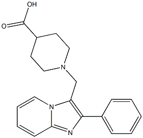 1-(2-PHENYL-IMIDAZO[1,2-A]PYRIDIN-3-YLMETHYL)-PIPERIDINE-4-CARBOXYLIC ACID 96% 结构式