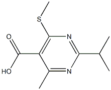 2-ISOPROPYL-4-METHYL-6-(METHYLTHIO)PYRIMIDINE-5-CARBOXYLIC ACID 结构式