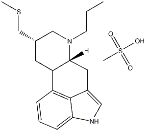 8-alpha-Methylthiomethyl-6-propylergoline Methane-sulphonate 结构式