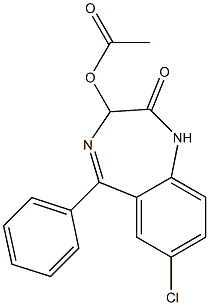 3-ACETOXY-7-CHLORO-5-PHENYL-1,3-DIHYDRO-2H-1,4-BENZODIAZEPINE-2-ONE 结构式