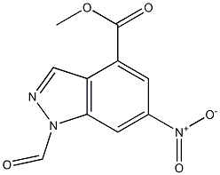 4-METHOXYCARBONYL-6-NITRO-(1H)INDAZOLE CARBOXYALDEHYDE 结构式