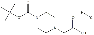 2-(1-TERT-BUTOXYCARBONYLPIPERAZIN-4-YL)ACETIC ACID HYDROCHLORIDE 结构式